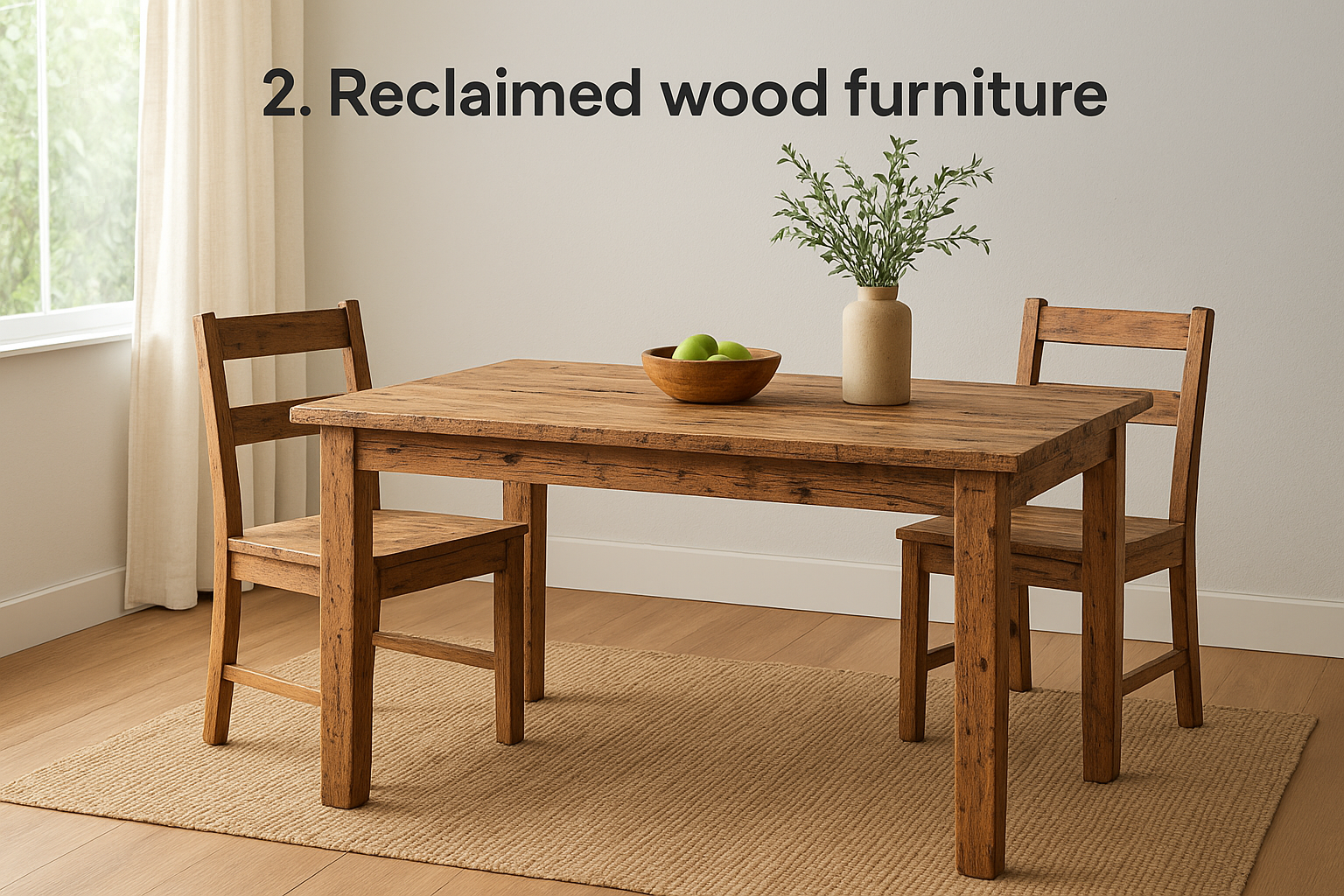 2. Reclaimed wood furniture