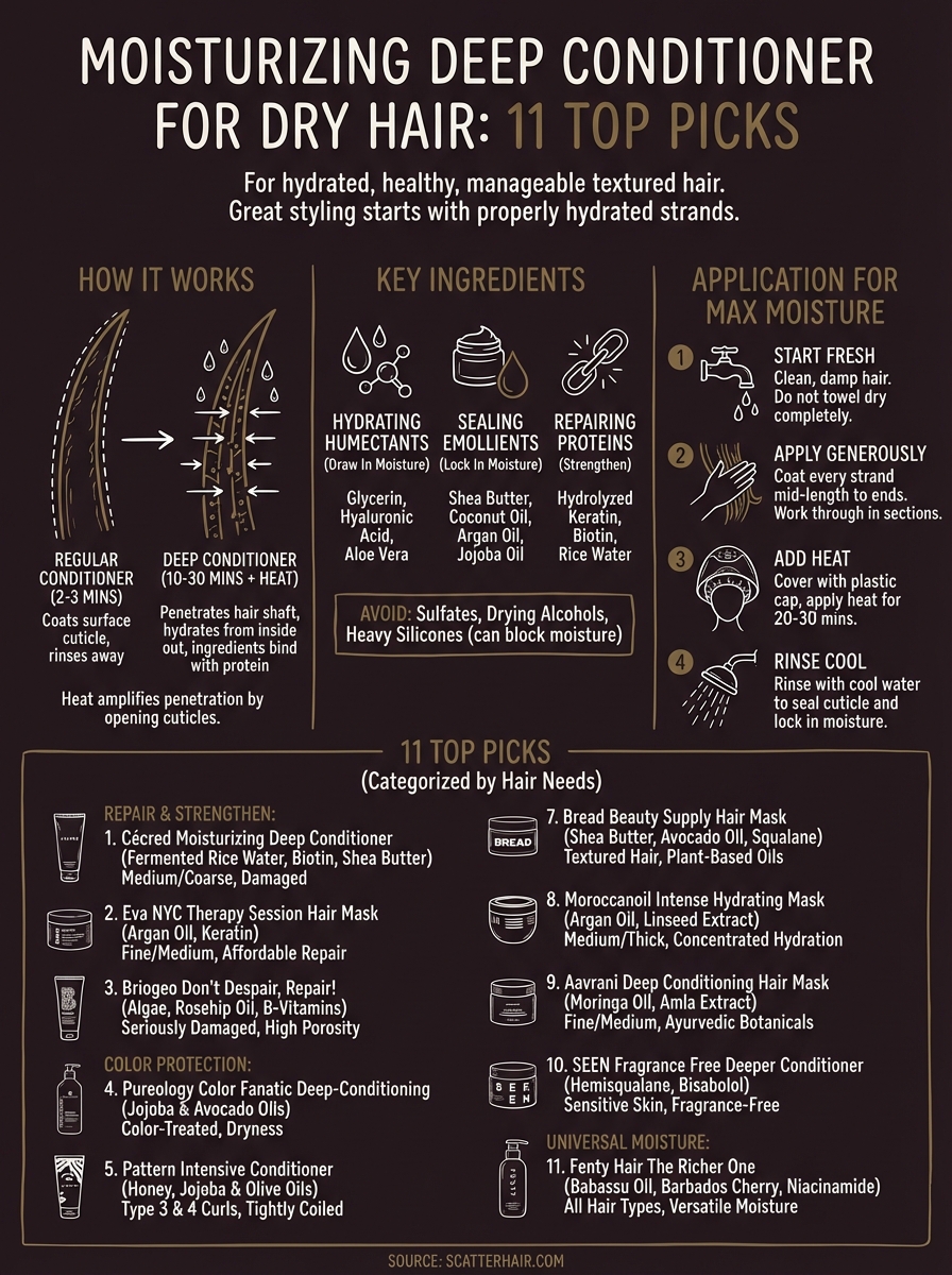 moisturizing deep conditioner for dry hair infographic