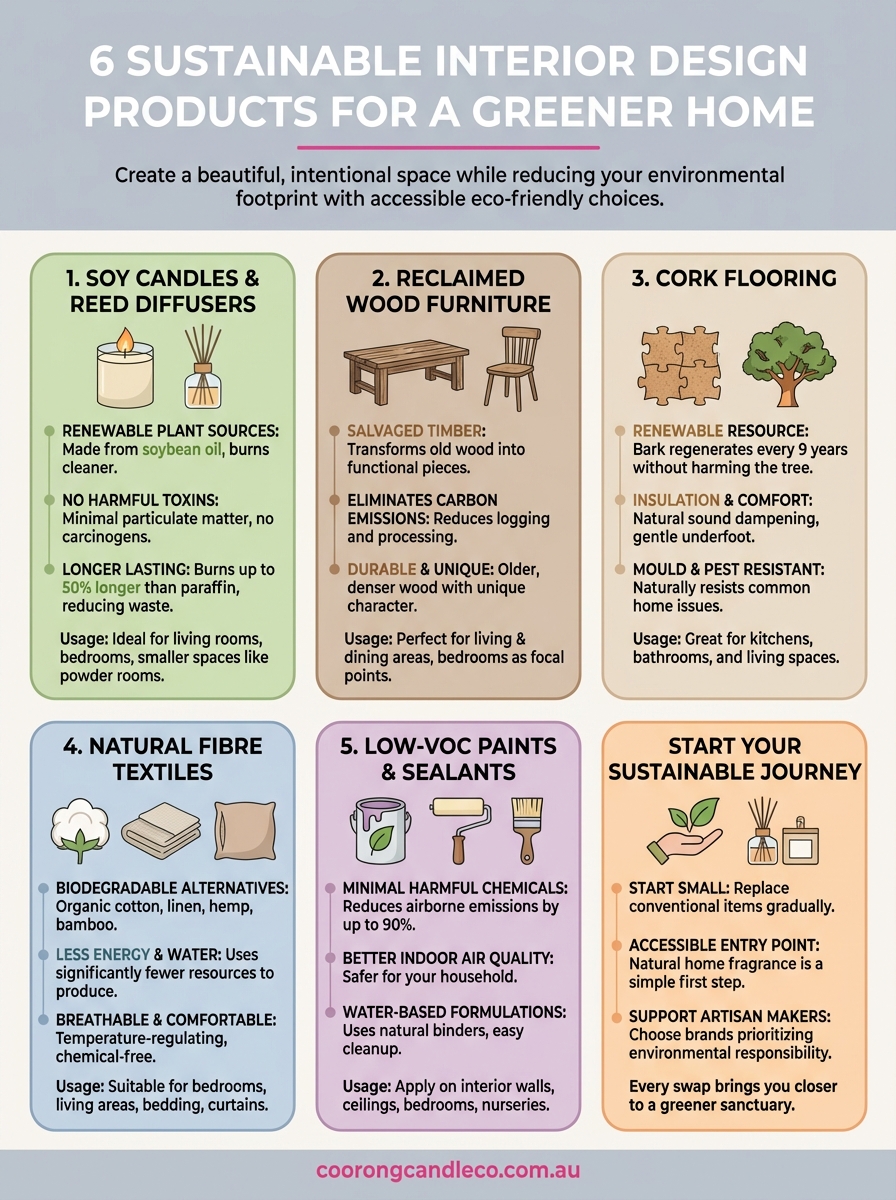 sustainable interior design products infographic