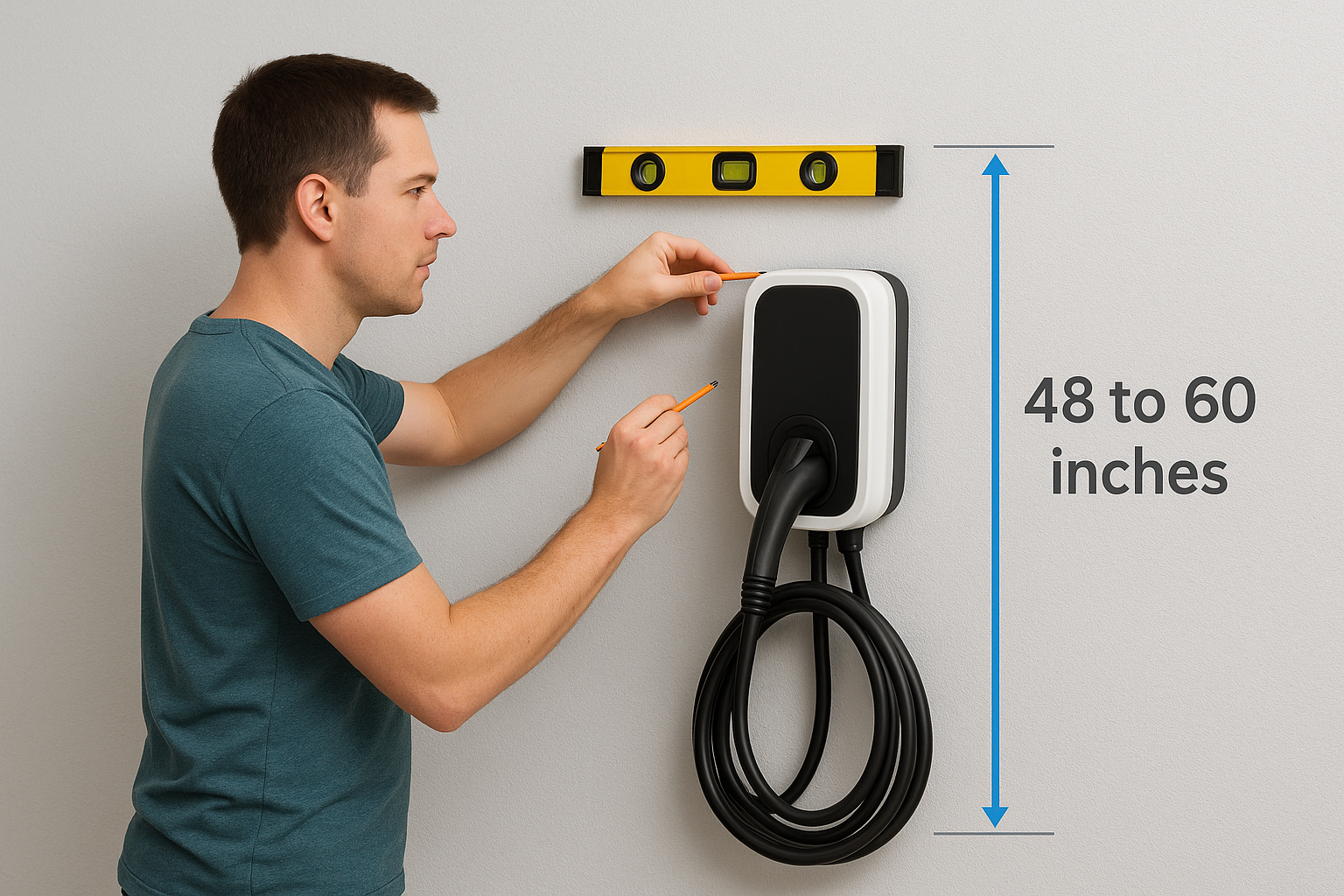 Mount the charger at the correct height