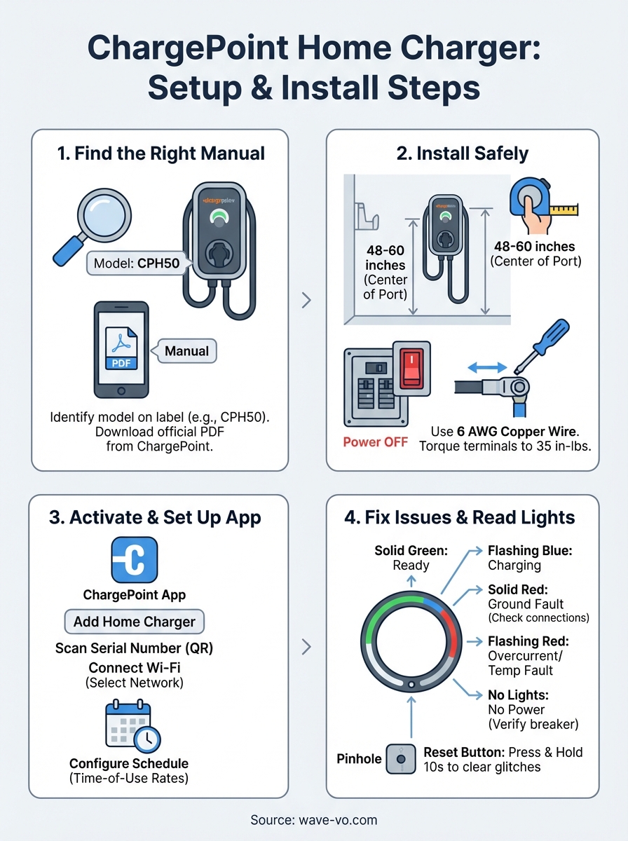 chargepoint home charger manual infographic