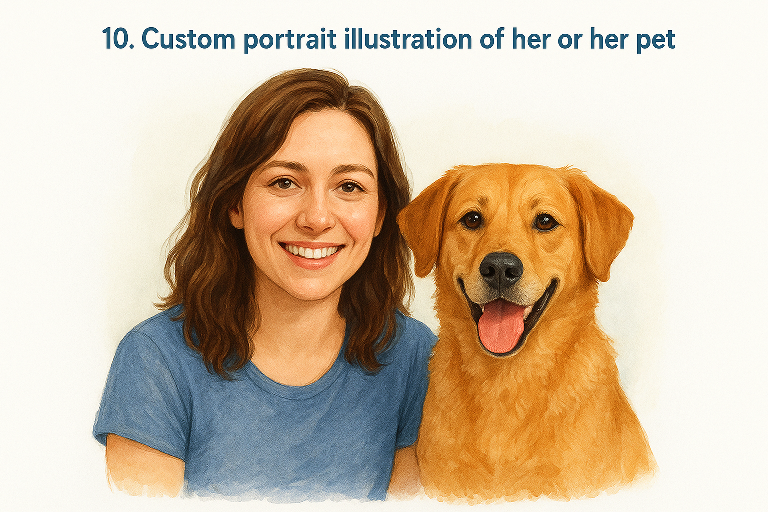 10. Custom portrait illustration of her or her pet