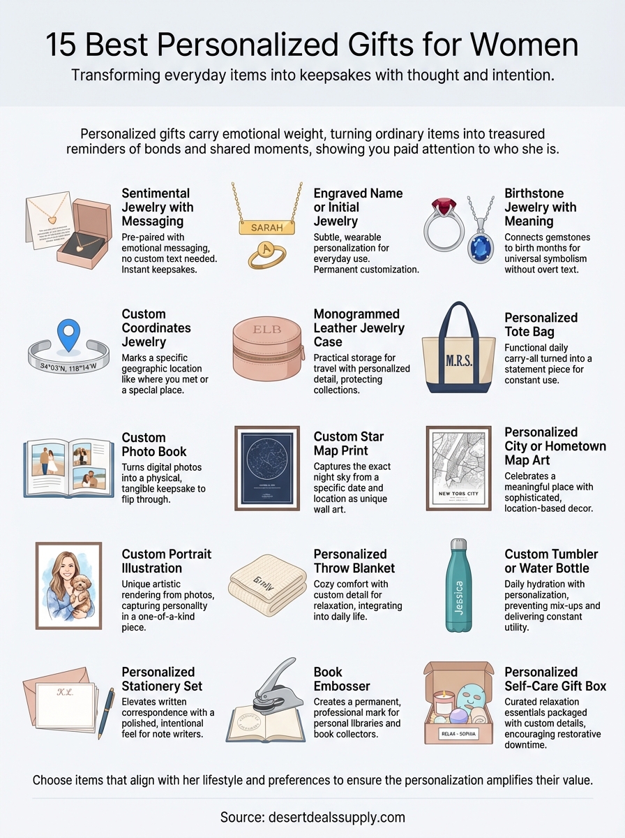 best personalized gifts for women infographic