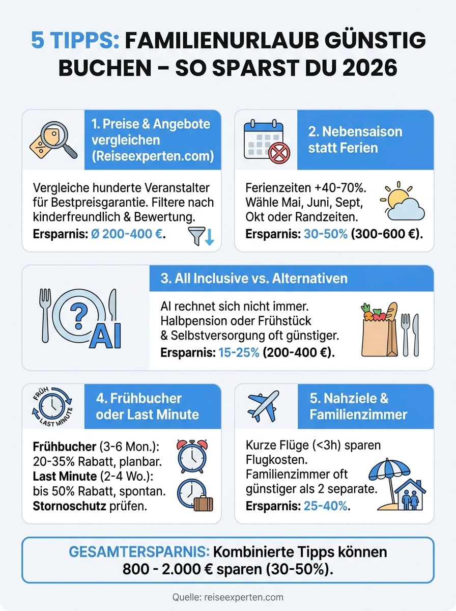 familienurlaub g&uuml;nstig buchen infographic