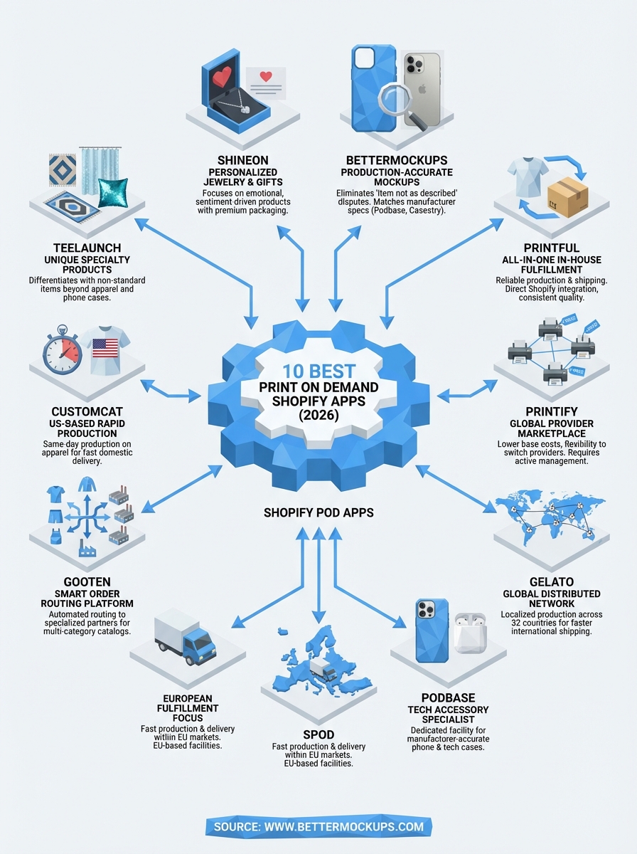 print on demand shopify apps infographic