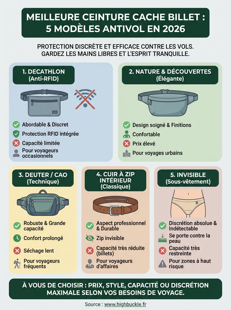 meilleure ceinture cache billet infographic