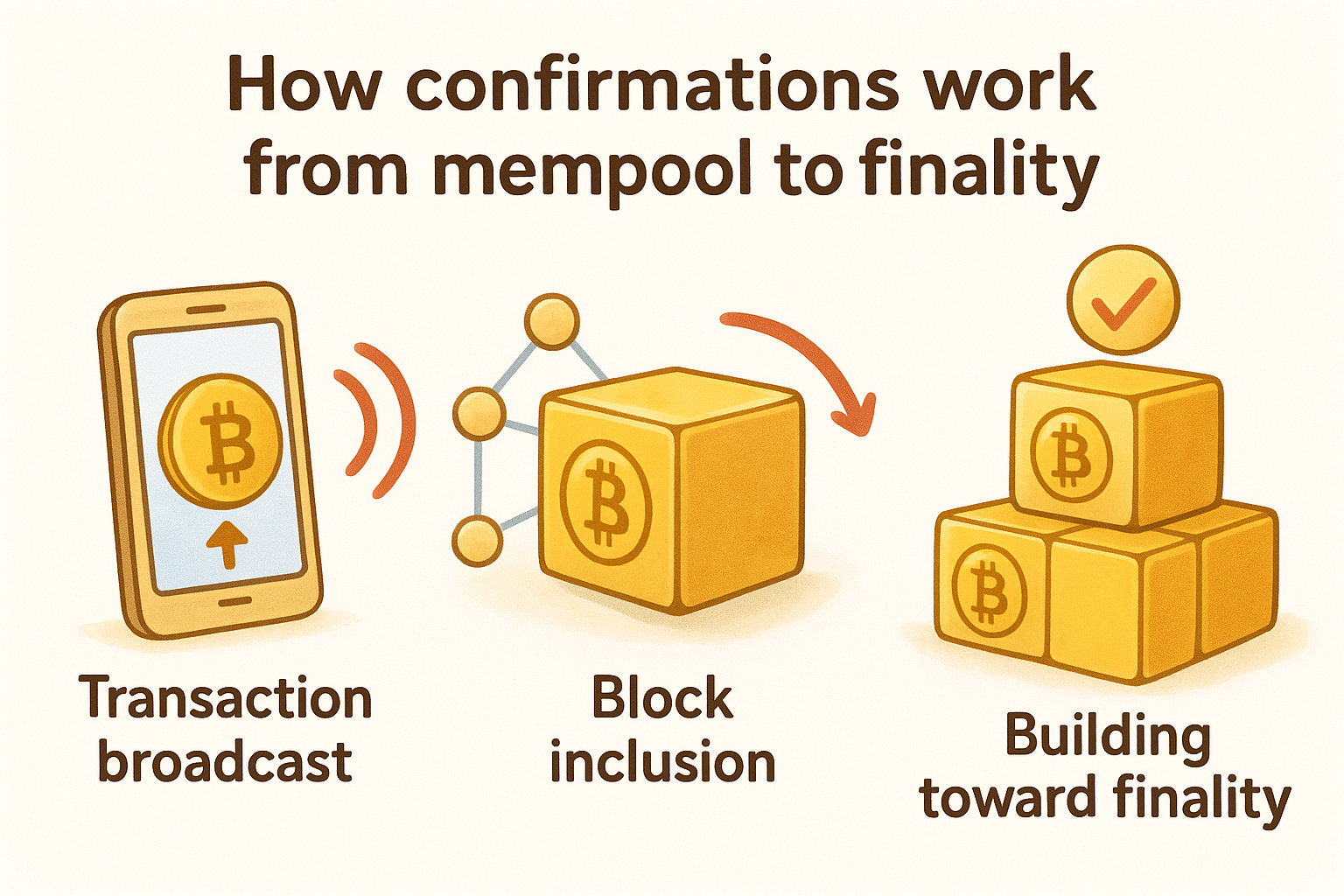 How confirmations work from mempool to finality