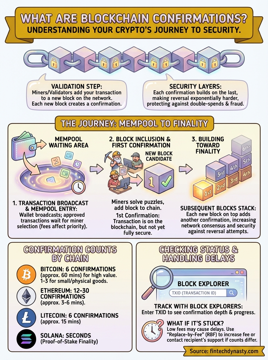what are blockchain confirmations infographic
