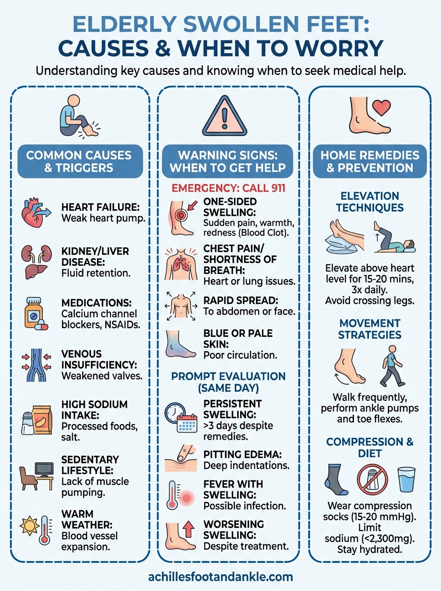 elderly swollen feet causes infographic