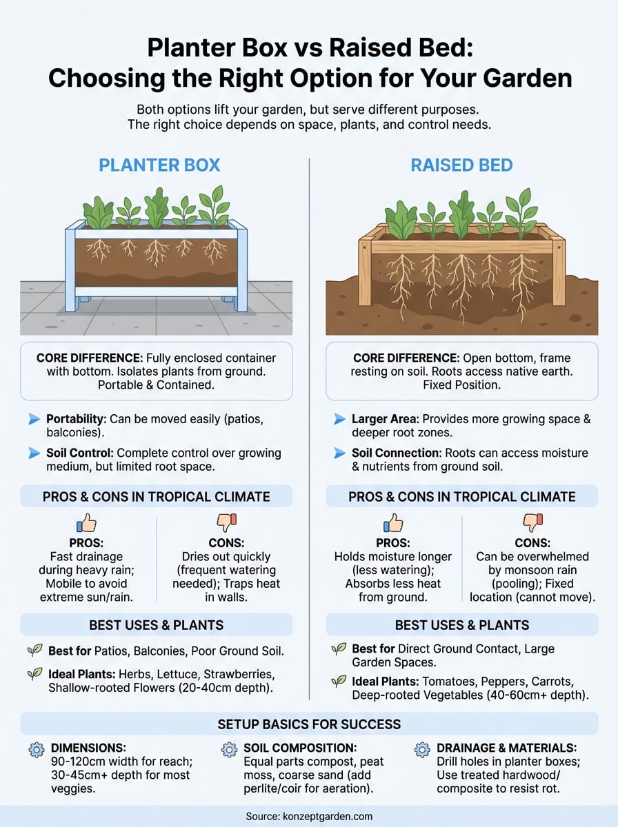planter box vs raised bed infographic