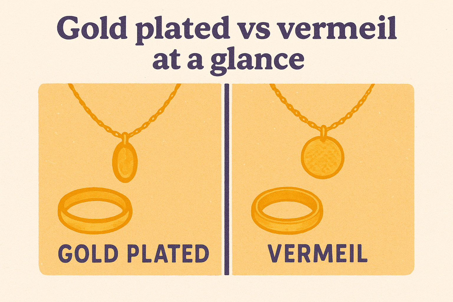 Gold plated vs vermeil at a glance