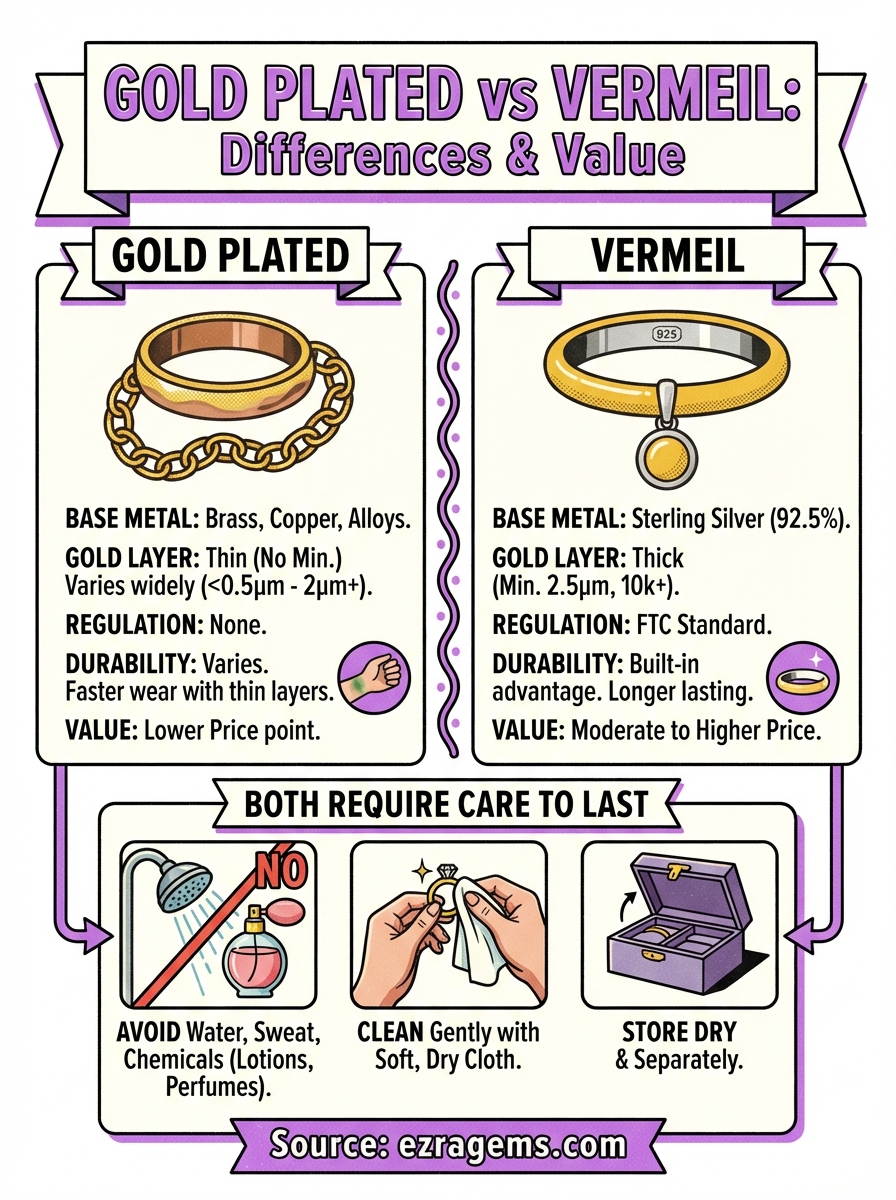 gold plated vs vermeil infographic
