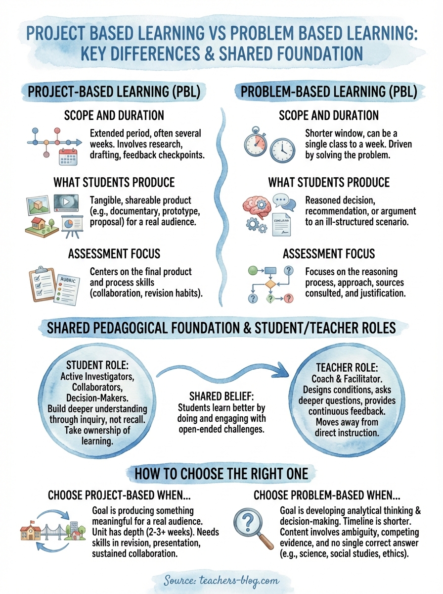 project based learning vs problem based learning infographic