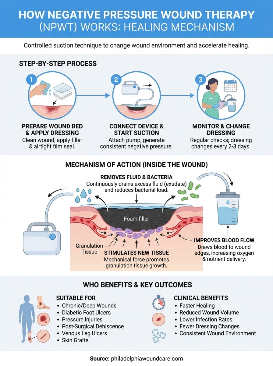 how negative pressure wound therapy works infographic
