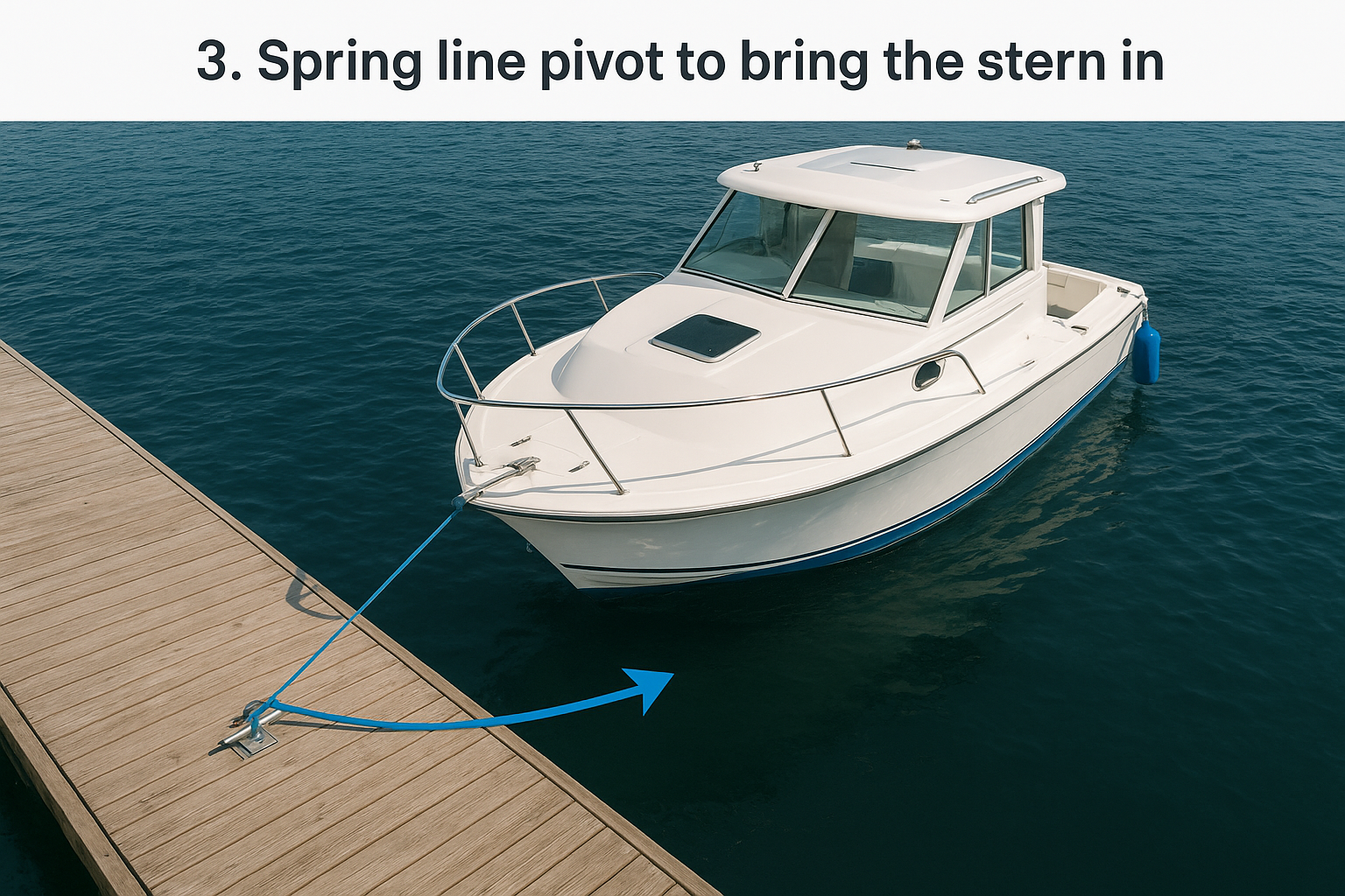 3. Spring line pivot to bring the stern in