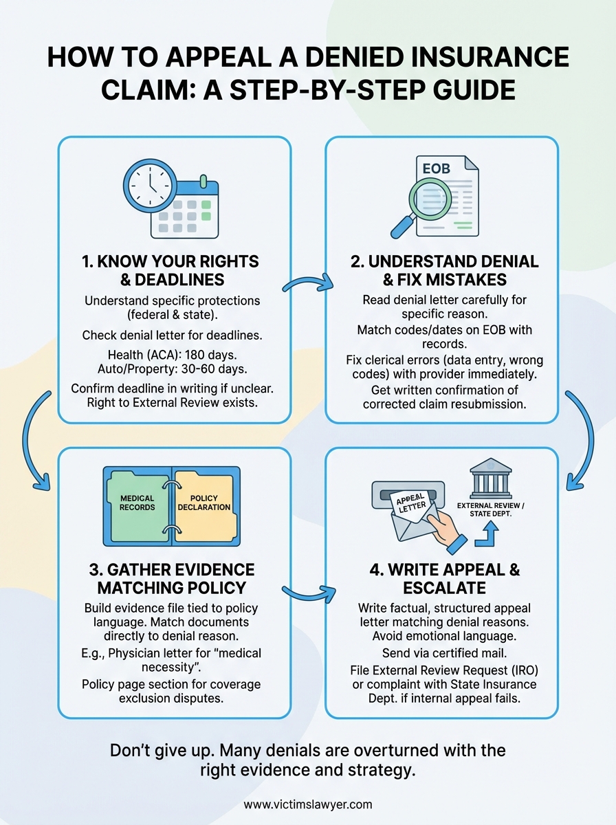 how to appeal a denied insurance claim infographic