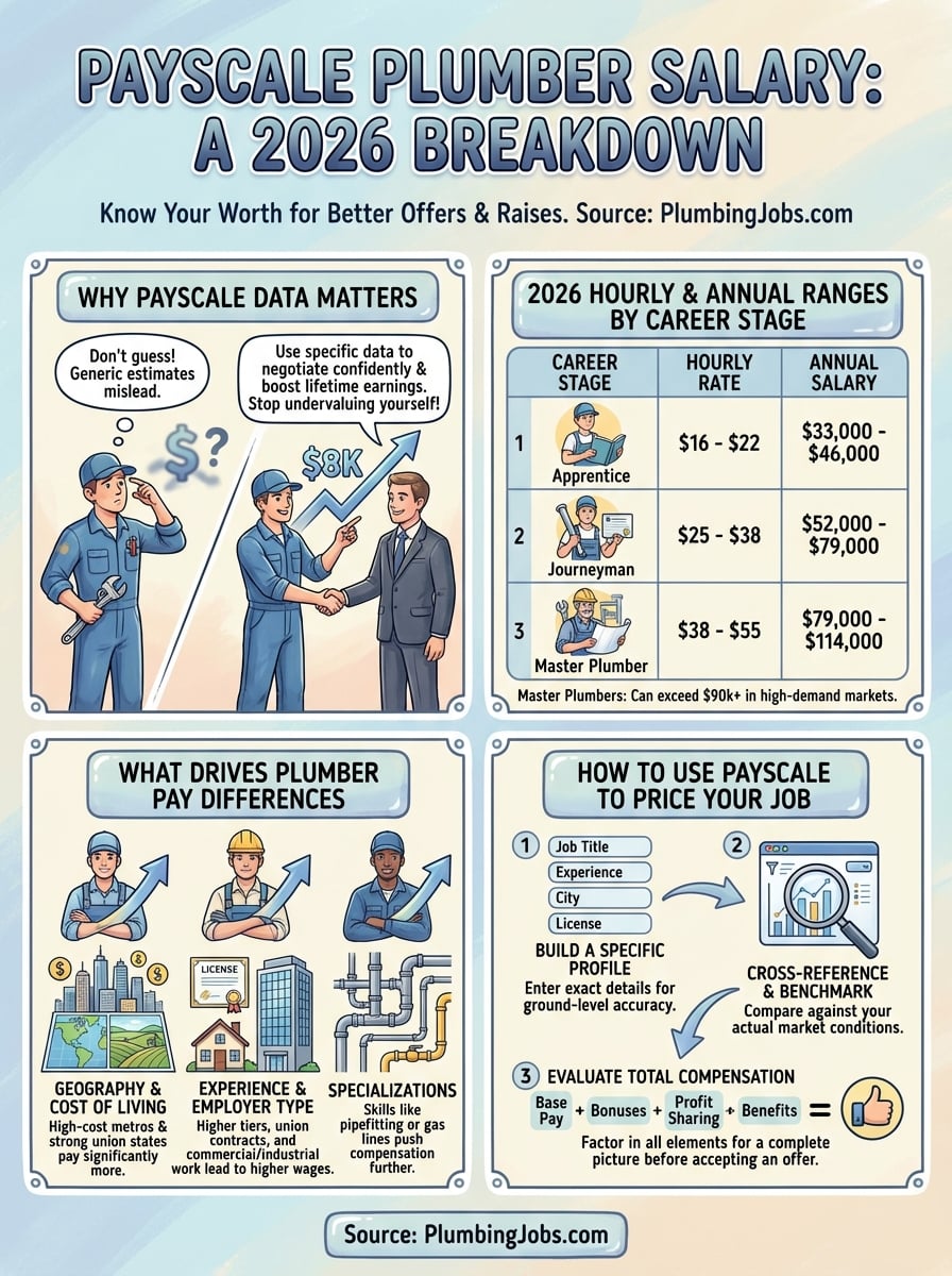 payscale plumber salary infographic