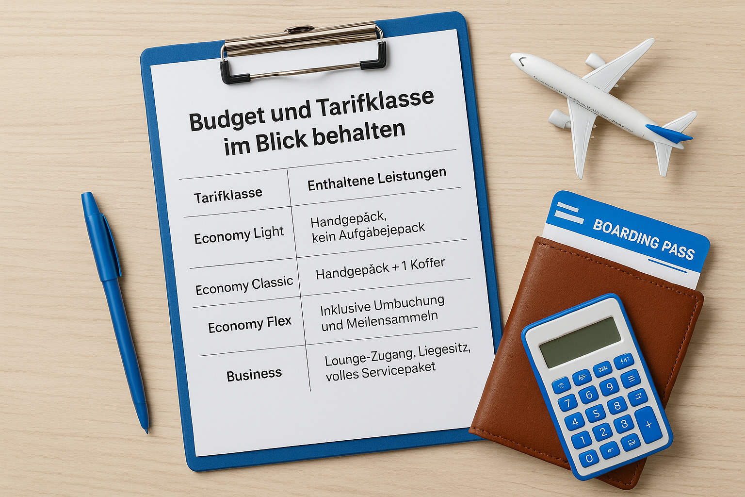 Budget und Tarifklasse im Blick behalten