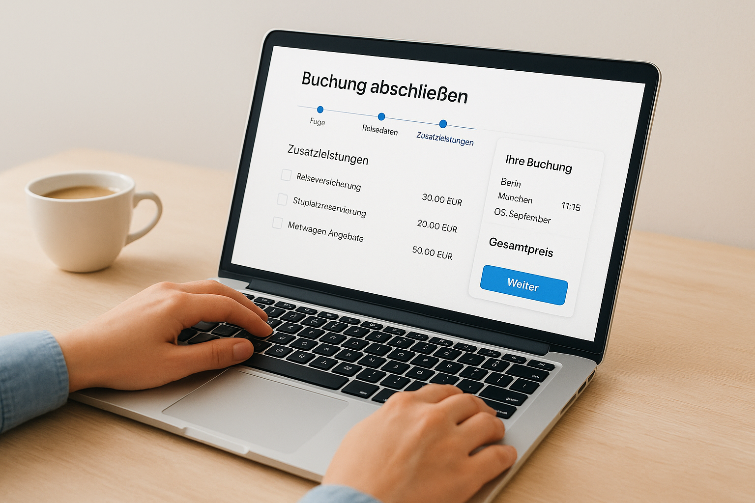 Schritt 3. Buchung abschließen ohne Extras