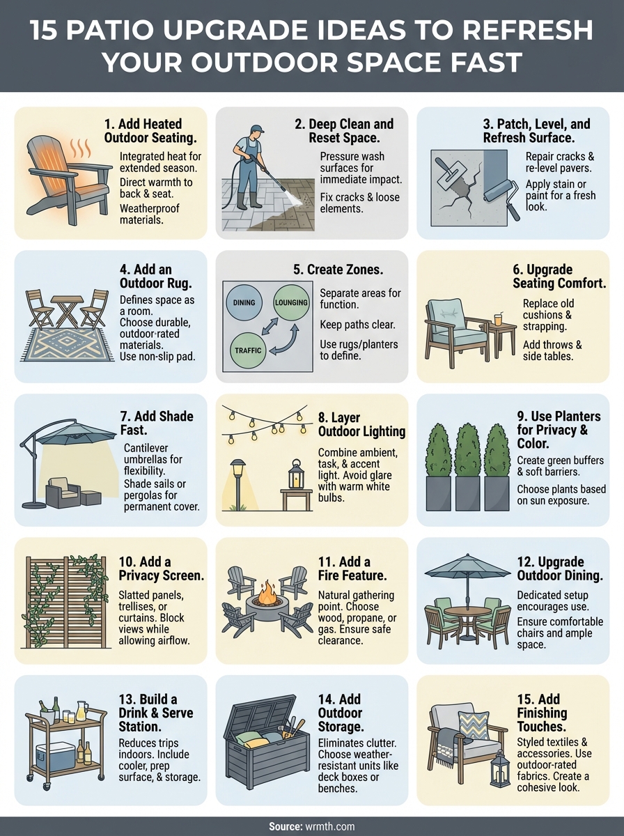 patio upgrade ideas infographic