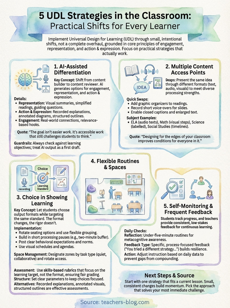 udl strategies in the classroom infographic