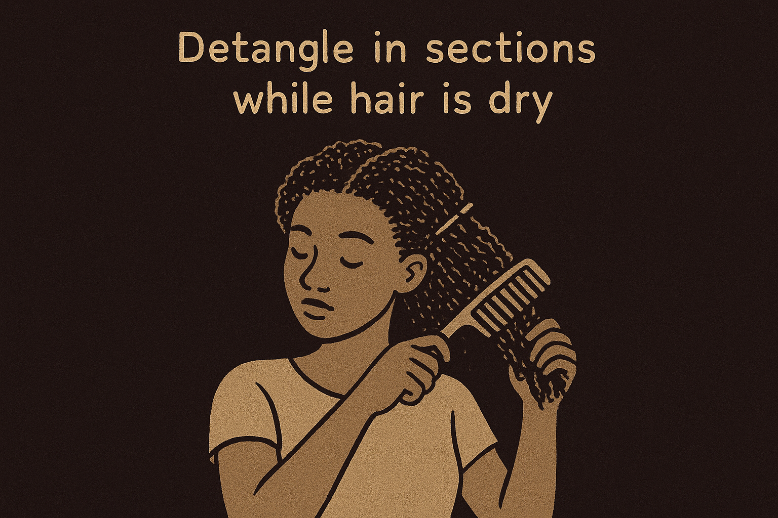 Detangle in sections while hair is dry