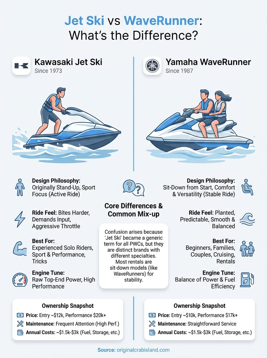 jet ski vs waverunner difference infographic