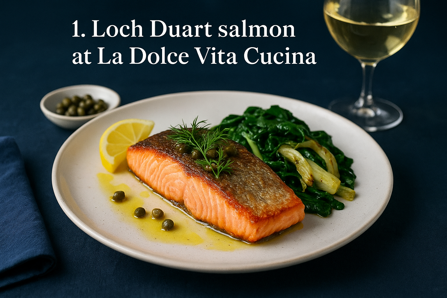 1. Loch Duart salmon at La Dolce Vita Cucina