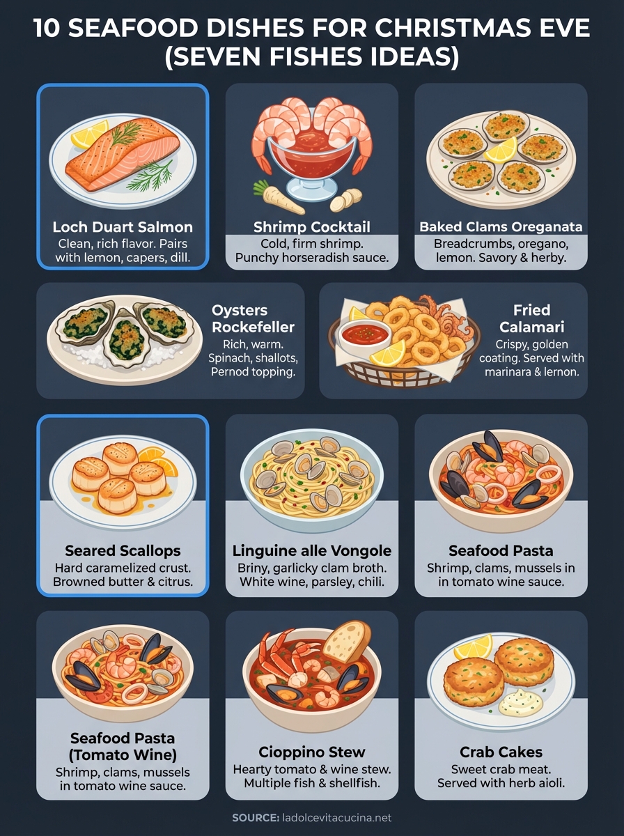 seafood dishes for christmas eve infographic