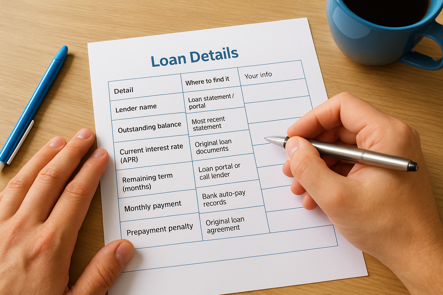 What loan details you need