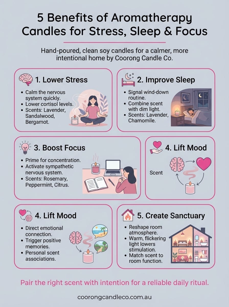 benefits of aromatherapy candles infographic