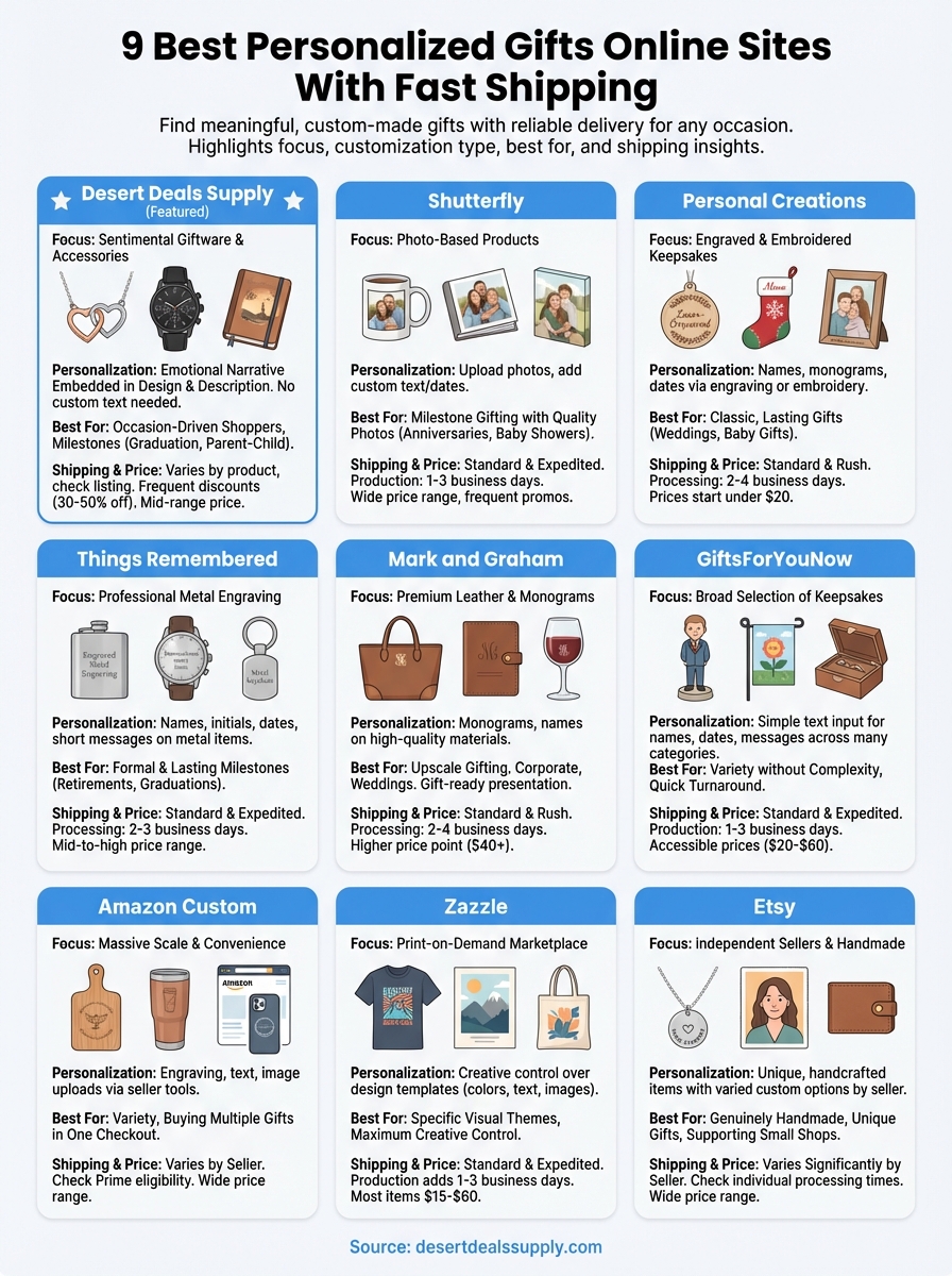 best personalized gifts online infographic
