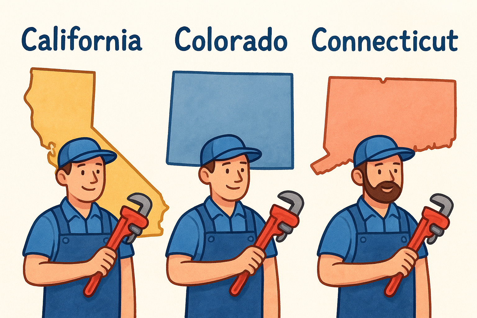 3. California, Colorado, Connecticut