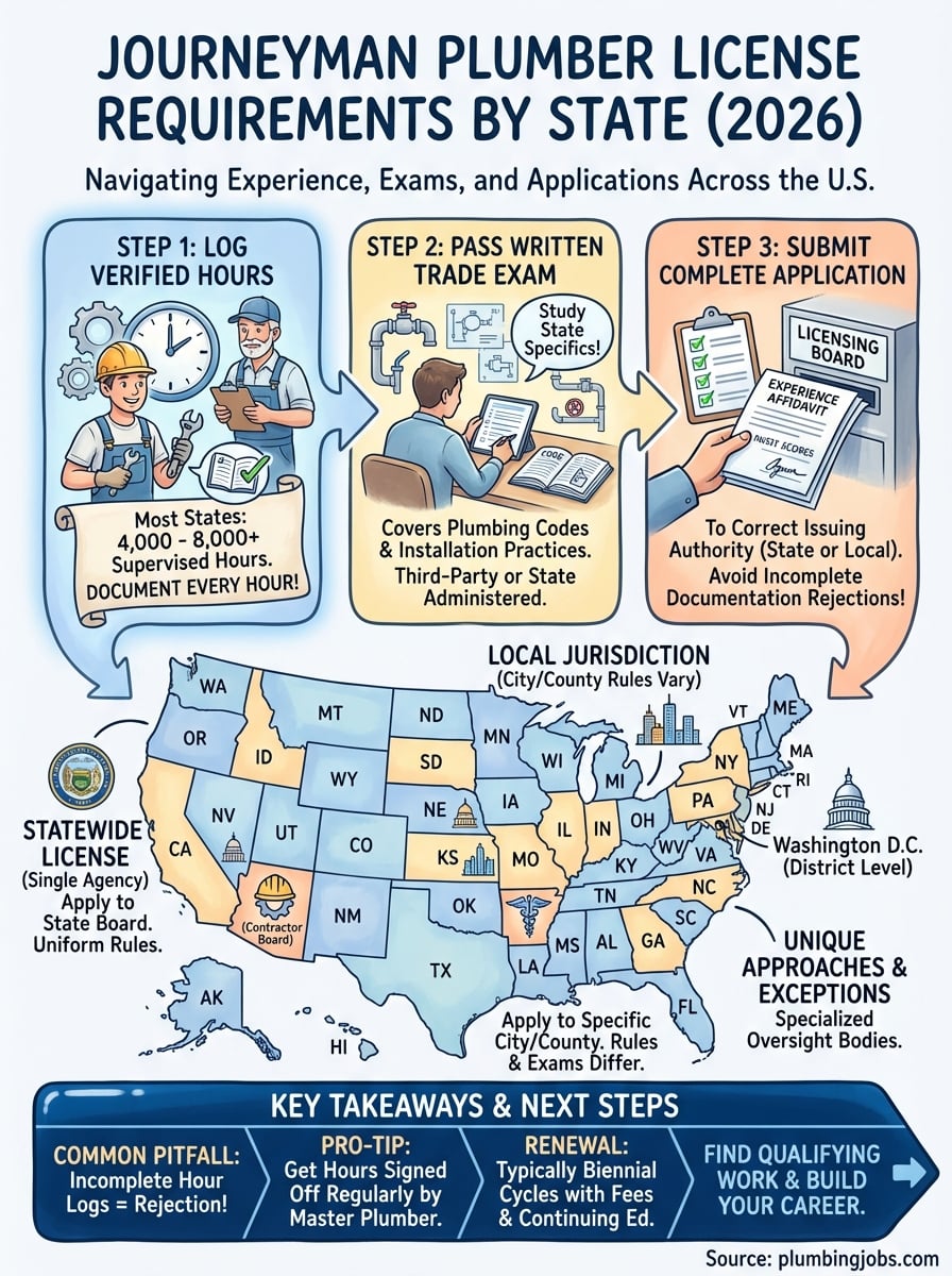 journeyman plumber license requirements infographic