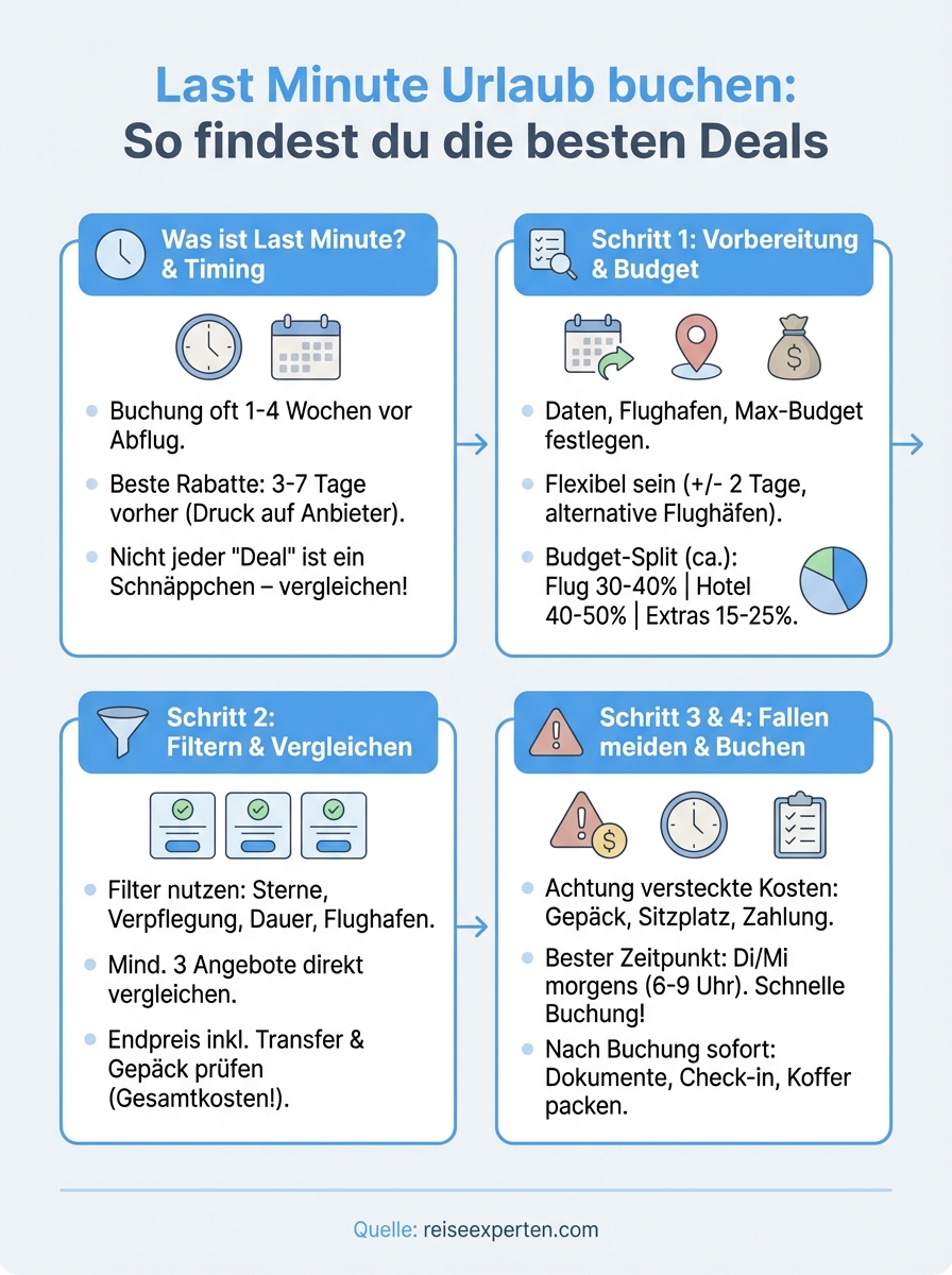 last minute urlaub buchen infographic