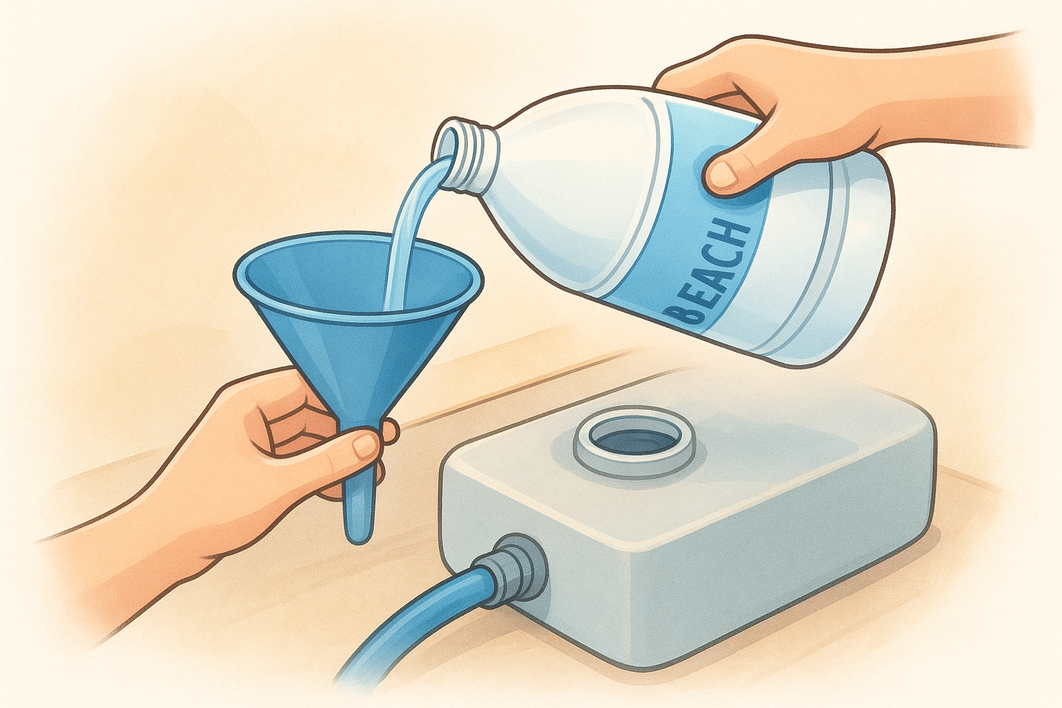 Mix and add the bleach solution