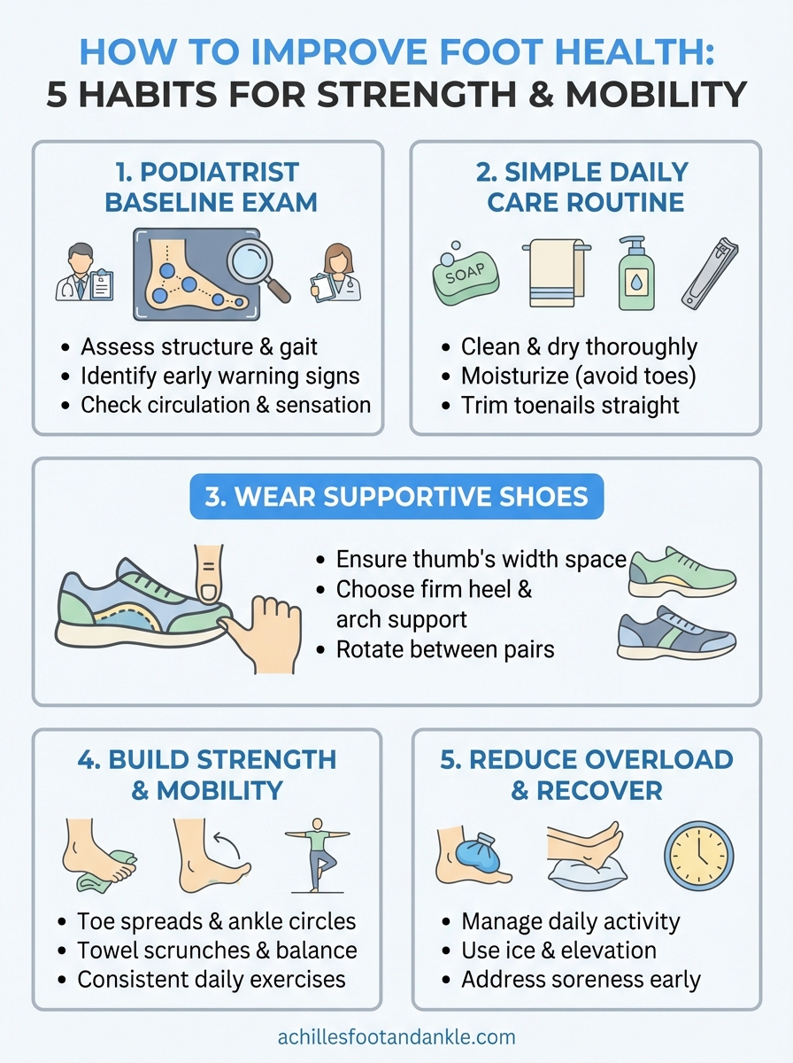 how to improve foot health infographic