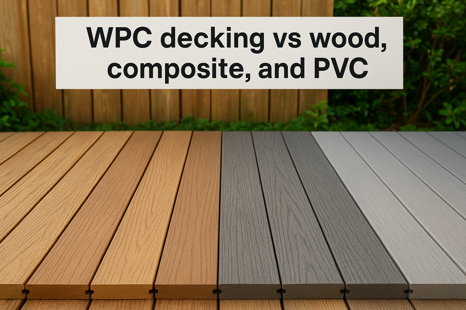 WPC decking vs wood, composite, and PVC
