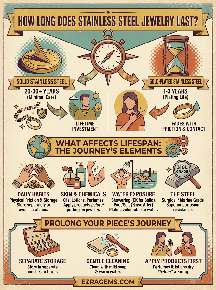 how long does stainless steel jewelry last infographic