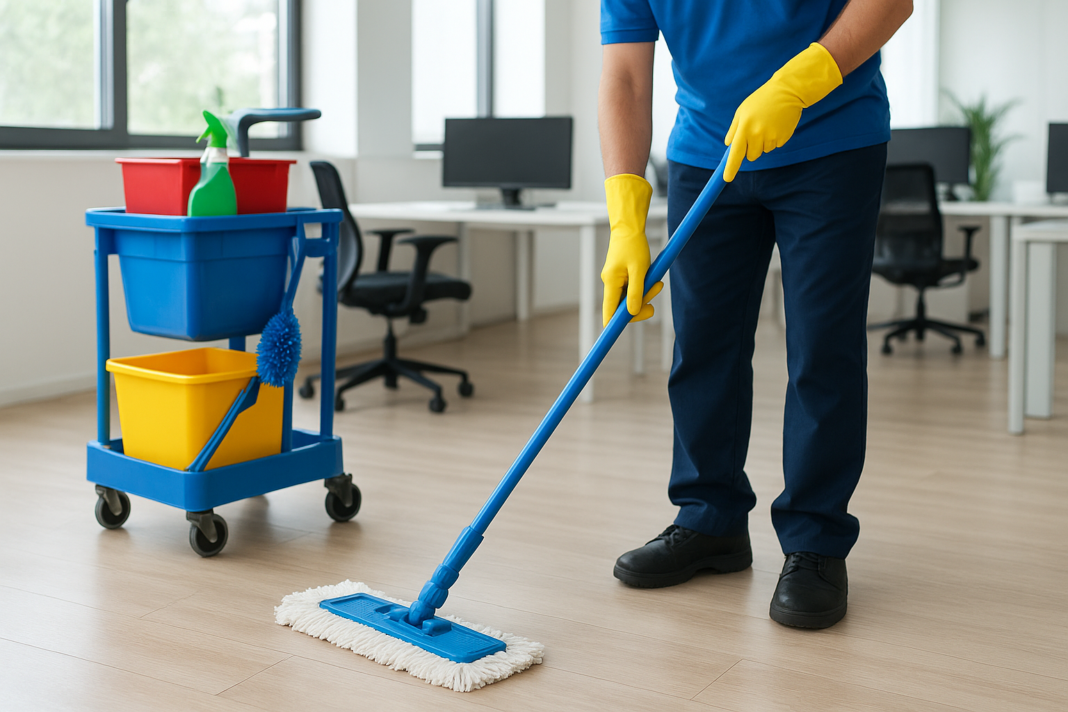 Daily office cleaning tasks