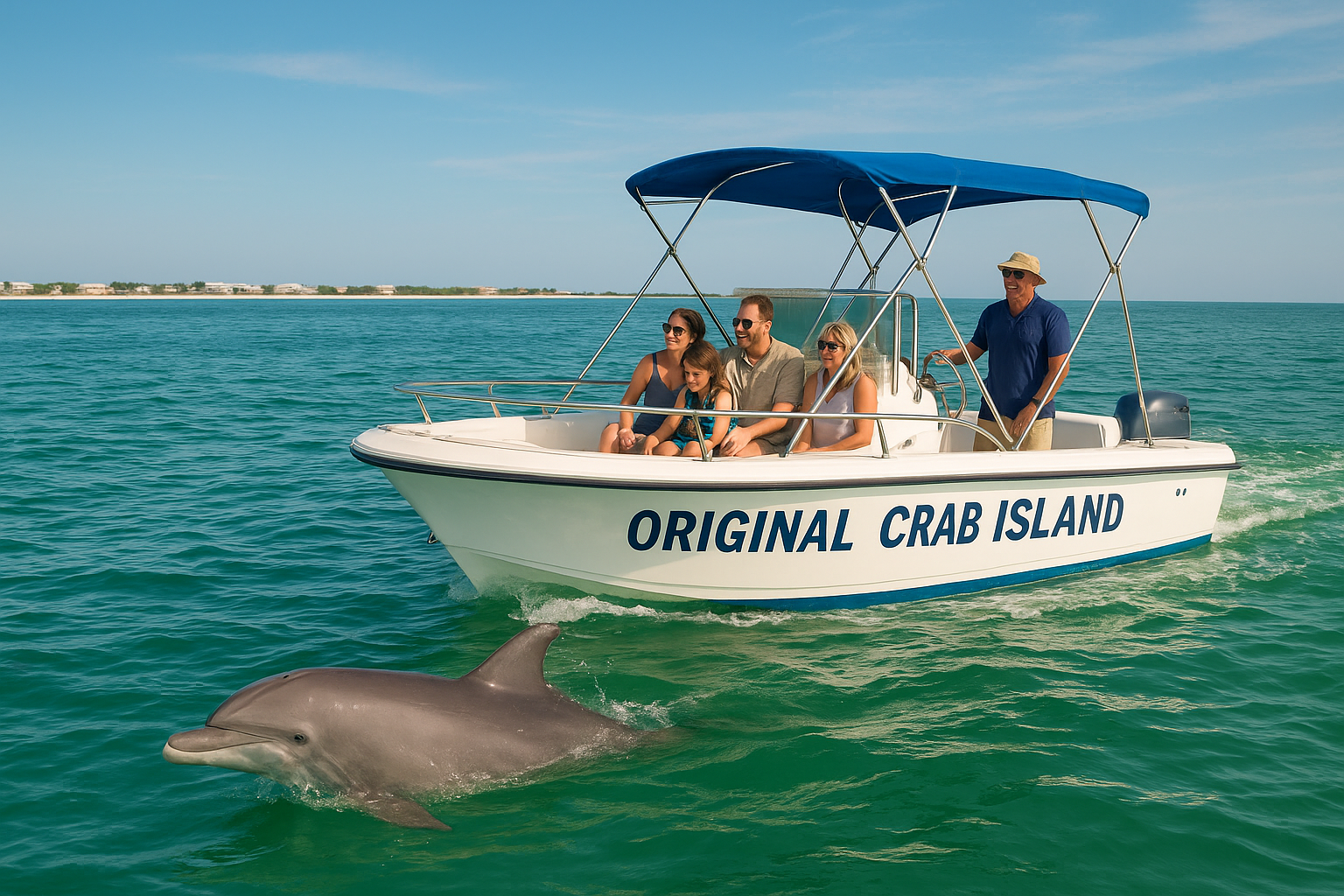 1. Original Crab Island dolphin cruise
