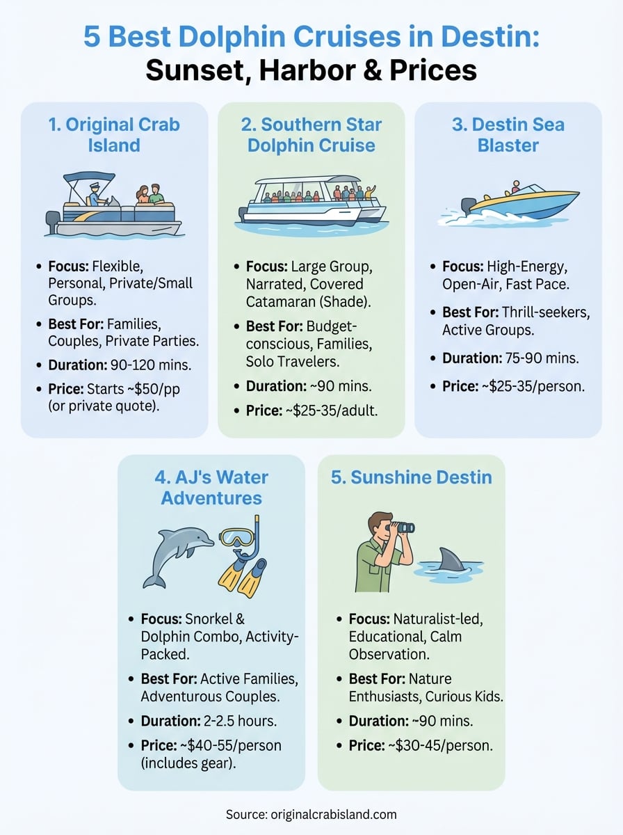 best dolphin cruise in destin infographic