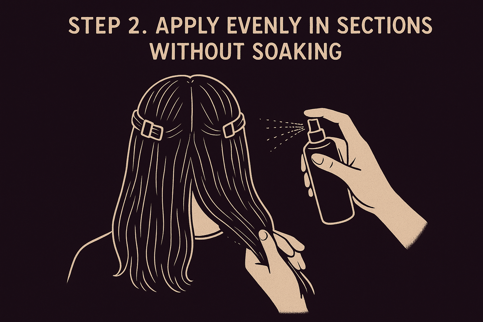 Step 2. Apply evenly in sections without soaking