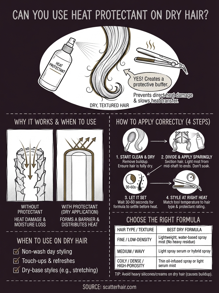 can you use heat protectant on dry hair infographic