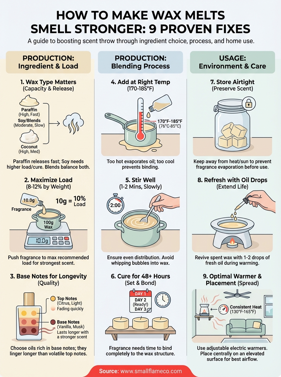 how to make wax melts smell stronger infographic