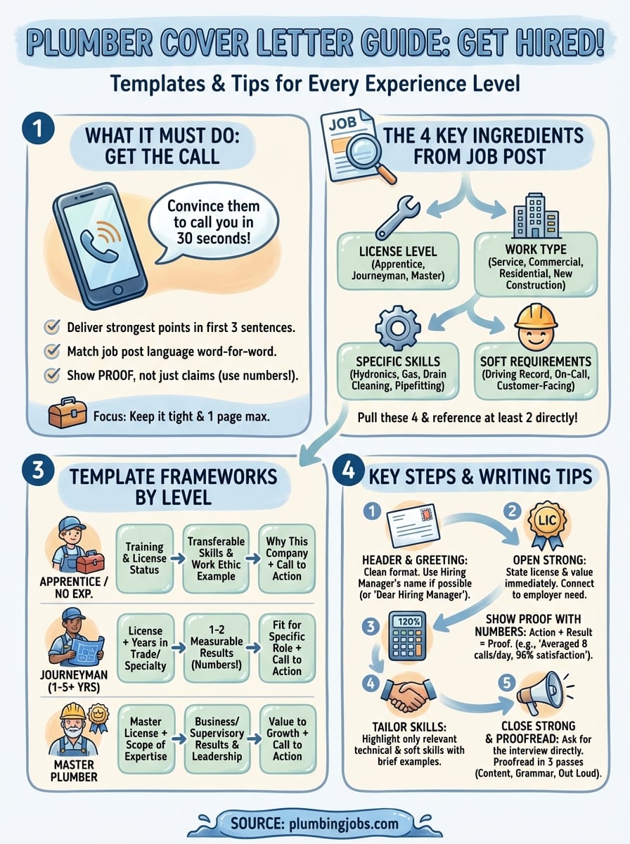 plumber cover letter example infographic