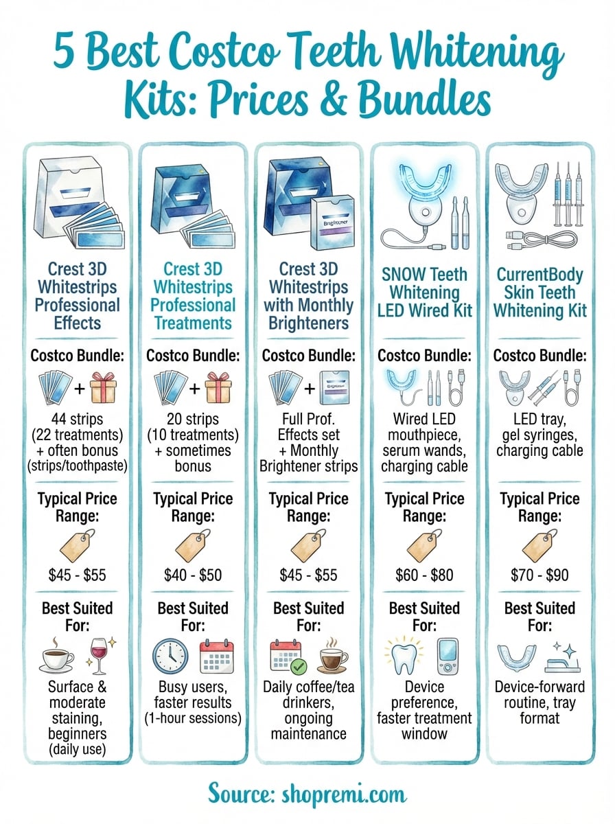 costco teeth whitening kits infographic
