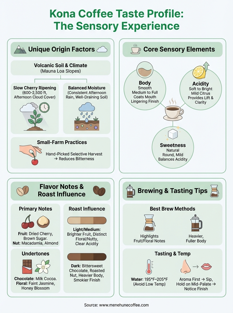 kona coffee taste profile infographic