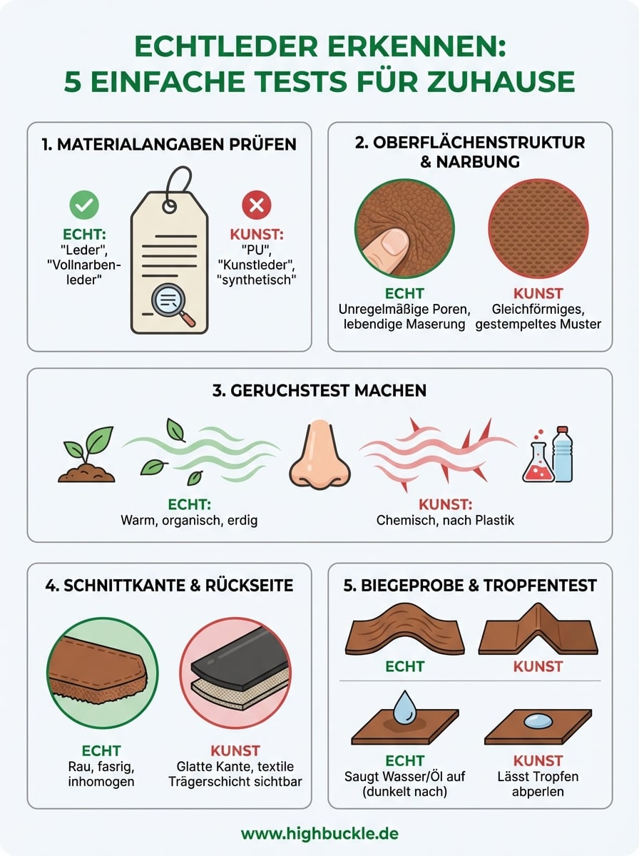 echtleder erkennen infographic