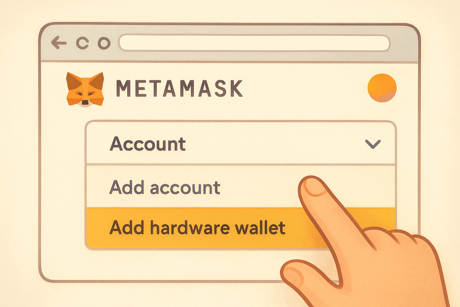 Open MetaMask and navigate to the connect option